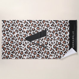 Leopardprint Ersttypografie Moderne Terrakotta Strandtuch