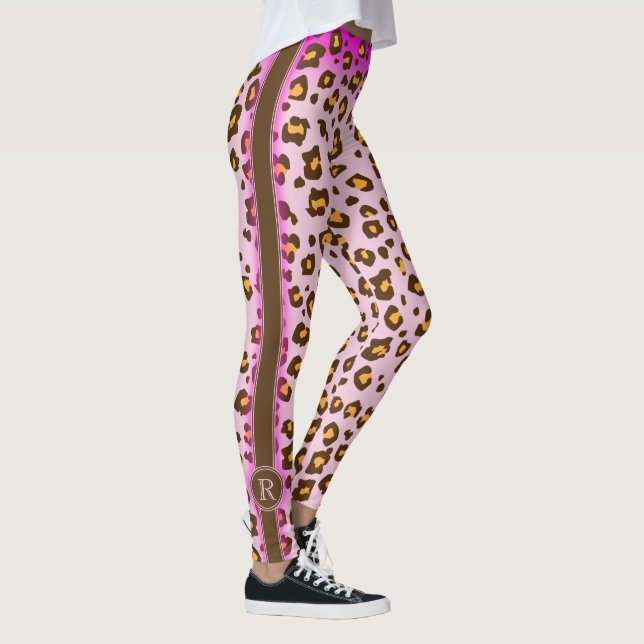 Leopardrosa Tiermuster-Leggings Leggings (Rechts)