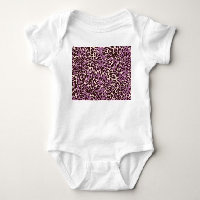 Leopardrucke, klassisches Tiermuster. Baby Strampler (Vorderseite)