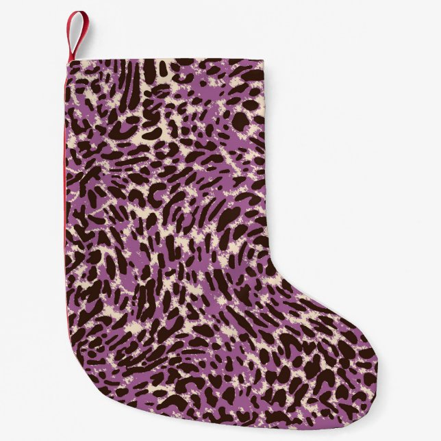 Leopardrucke, klassisches Tiermuster. Kleiner Weihnachtsstrumpf (Vorderseite)