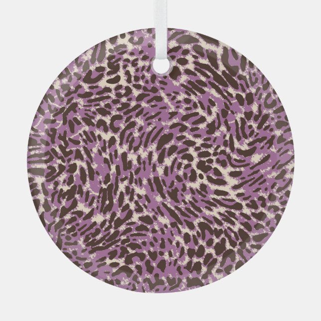 Leopardrucke, klassisches Tiermuster. Ornament Aus Glas (Vorderseite)