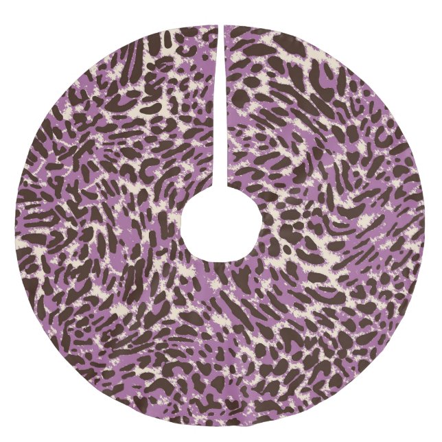 Leopardrucke, klassisches Tiermuster. Polyester Weihnachtsbaumdecke (Vorderseite)