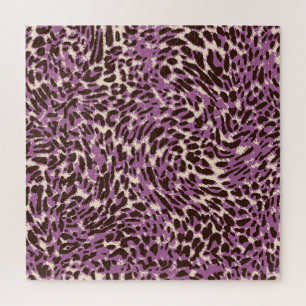 Leopardrucke, klassisches Tiermuster. Puzzle