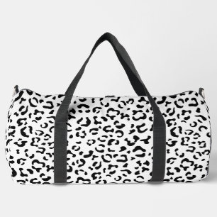 Leopardrucke, Leoparden, Schwarz und Weiß Duffle Bag