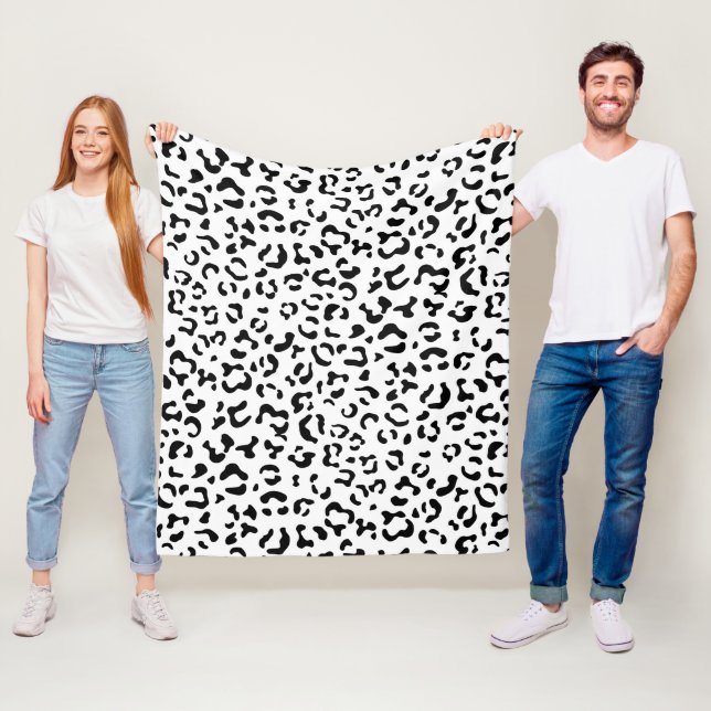 Leopardrucke, Leoparden, Schwarz und Weiß Fleecedecke (Beispiel)