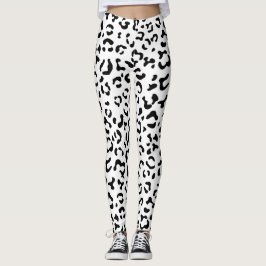 Leopardrucke, Leoparden, Schwarz und Weiß Leggings