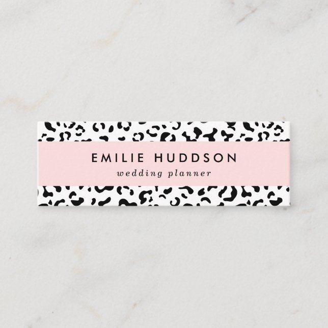 Leopardrucke, Leoparden, Schwarz und Weiß Mini Visitenkarte (Vorderseite)