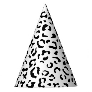 Leopardrucke, Leoparden, Schwarz und Weiß Partyhütchen