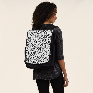 Leopardrucke, Leoparden, Schwarz und Weiß Rucksack