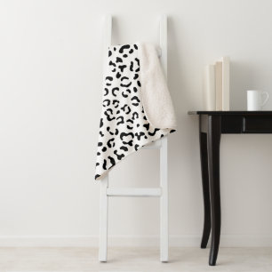 Leopardrucke, Leoparden, Schwarz und Weiß Sherpadecke