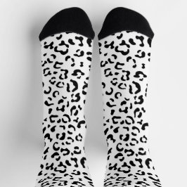 Leopardrucke, Leoparden, Schwarz und Weiß Socken