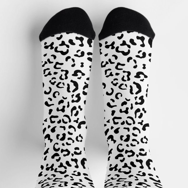 Leopardrucke, Leoparden, Schwarz und Weiß Socken (Oben)