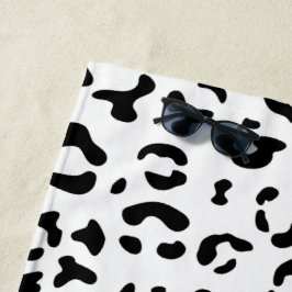 Leopardrucke, Leoparden, Schwarz und Weiß Strandtuch