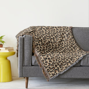 Leopardrucke, Schwarz, Braun, Rost und Tan Decke