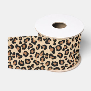 Leopardrucke, Schwarz, Braun, Rost und Tan Ripsband