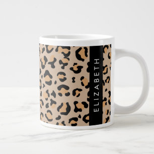 Leopardrucke, Spots, Braunleopard, Ihr Name Jumbo-Tasse