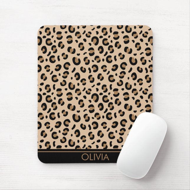 Leopardrucke, Spots, Braunleopard, Ihr Name Mousepad (Mit Mouse)