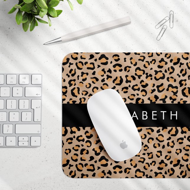 Leopardrucke, Spots, Braunleopard, Ihr Name Mousepad (Von Creator hochgeladen)
