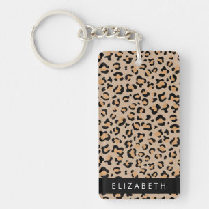Leopardrucke, Spots, Braunleopard, Ihr Name Schlüsselanhänger