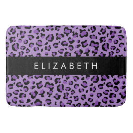 Leopardrucke, Spots, Lila Leopard, Ihr Name Badematte