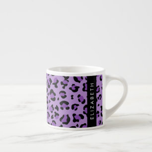 Leopardrucke, Spots, Lila Leopard, Ihr Name Espressotasse