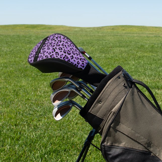 Leopardrucke, Spots, Lila Leopard, Ihr Name Golf Headcover (In SItu)