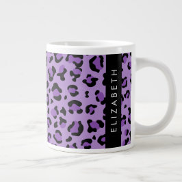 Leopardrucke, Spots, Lila Leopard, Ihr Name Jumbo-Tasse