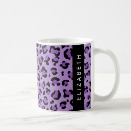 Leopardrucke, Spots, Lila Leopard, Ihr Name Kaffeetasse