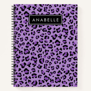 Leopardrucke, Spots, Lila Leopard, Ihr Name Notizbuch