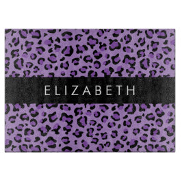 Leopardrucke, Spots, Lila Leopard, Ihr Name Schneidebrett