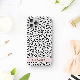 Leopardrucke, Spots, Schwarzweiß, Ihr Name Case-Mate iPhone Hülle