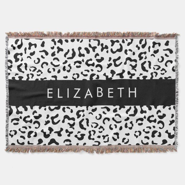 Leopardrucke, Spots, Schwarzweiß, Ihr Name Decke (Vorderseite)