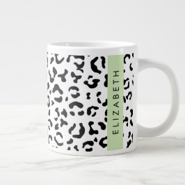 Leopardrucke, Spots, Schwarzweiß, Ihr Name Jumbo-Tasse