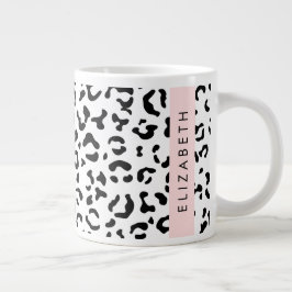 Leopardrucke, Spots, Schwarzweiß, Ihr Name Jumbo-Tasse