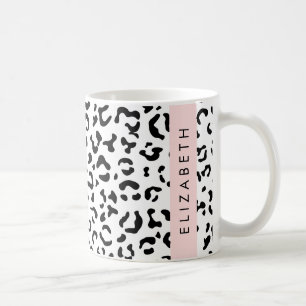 Leopardrucke, Spots, Schwarzweiß, Ihr Name Kaffeetasse