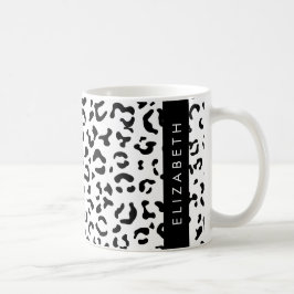 Leopardrucke, Spots, Schwarzweiß, Ihr Name Kaffeetasse