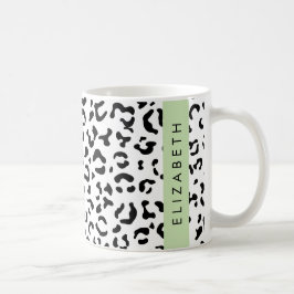 Leopardrucke, Spots, Schwarzweiß, Ihr Name Kaffeetasse