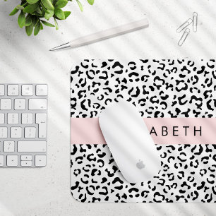 Leopardrucke, Spots, Schwarzweiß, Ihr Name Mousepad