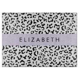 Leopardrucke, Spots, Schwarzweiß, Ihr Name Schneidebrett