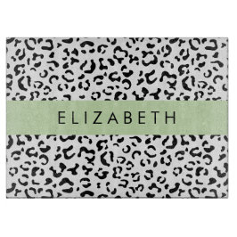 Leopardrucke, Spots, Schwarzweiß, Ihr Name Schneidebrett