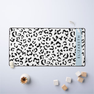 Leopardrucke, Spots, Schwarzweiß, Ihr Name Schreibtischunterlage
