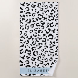 Leopardrucke, Spots, Schwarzweiß, Ihr Name Strandtuch