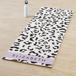 Leopardrucke, Spots, Schwarzweiß, Ihr Name Yogamatte