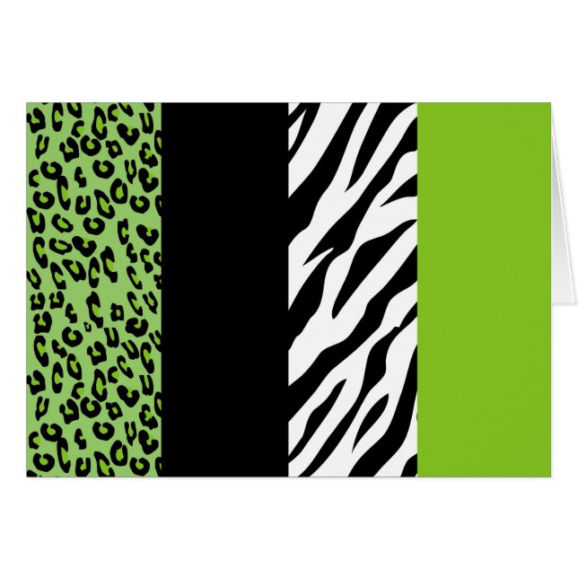 Leopardrucke, Zebra Print, Tierdruck, grün (Vorderseite (Horizontal))