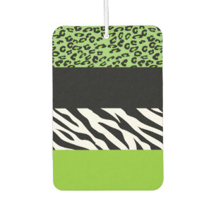Leopardrucke, Zebra Print, Tierdruck, grün Autolufterfrischer