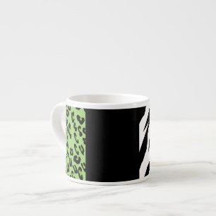 Leopardrucke, Zebra Print, Tierdruck, grün Espressotasse