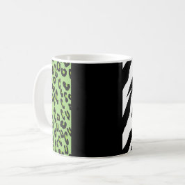 Leopardrucke, Zebra Print, Tierdruck, grün Kaffeetasse