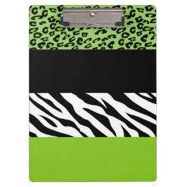 Leopardrucke, Zebra Print, Tierdruck, grün Klemmbrett
