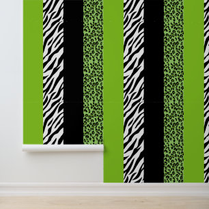Leopardrucke, Zebra Print, Tierdruck, grün Tapete