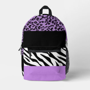 Leopardrucke, Zebra Print, Tierdruck, Lila Bedruckter Rucksack